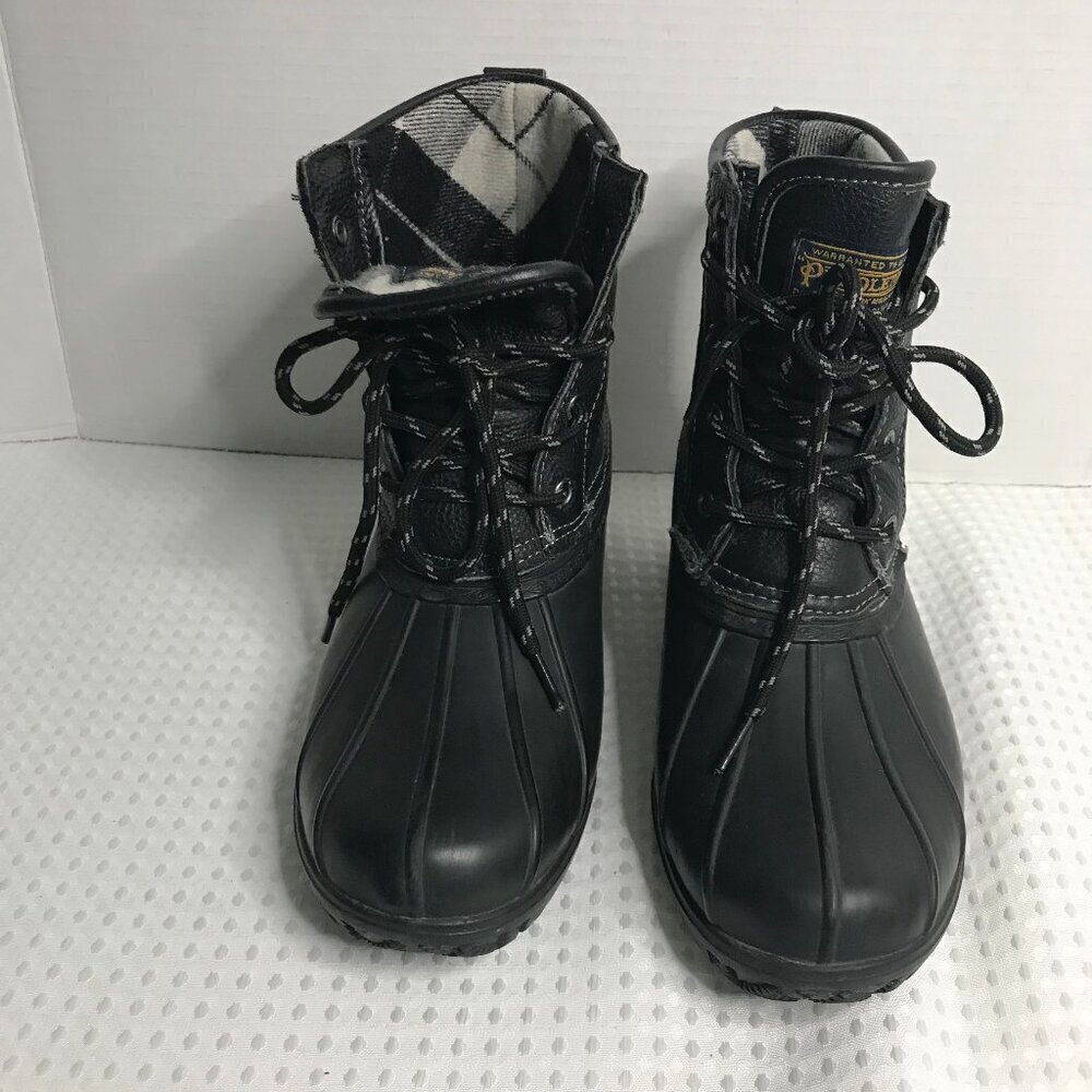 PENDLETON UNISEX INSULATED LEATHER RUBBER DUCK BOOT SIZE 6 [WOMENS SIZE 8]